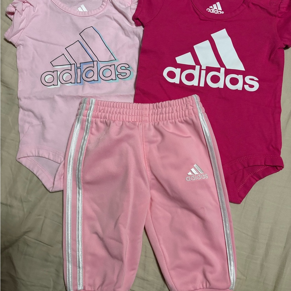 Adidas Fuchsia Baby Bodysuit